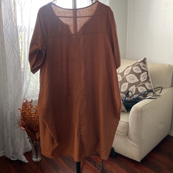 Minibee Women's Ruffle Oversize Casual Midi Dresses with Pockets Medium ( E -9 ) - Picture 5 of 8